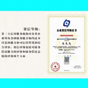 招投標(biāo)企業(yè)AAA級(jí)信用評(píng)級(jí) 國家認(rèn)可的正規(guī)資質(zhì)與信用評(píng)級(jí)服務(wù)